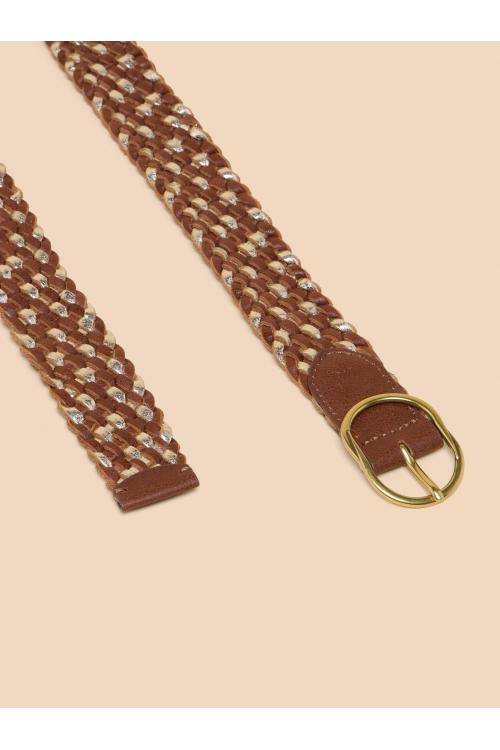 White Stuff Leather Weave Belt in TAN MULTI Art. WS440904