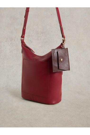 White Stuff Fern Leather Crossbody in DEEP RED Art. WS441104