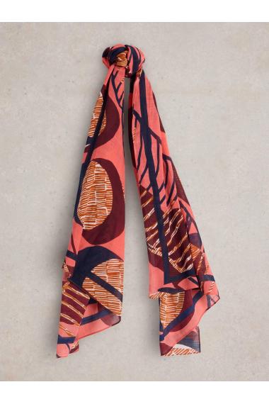 White Stuff Abstract Geo Print Scarf in PINK MLT Art. WS441470