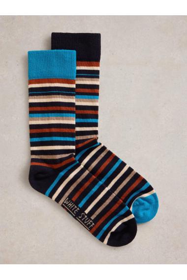 White Stuff Mismatch Stripe Ankle Sock in BLUE MLT Art. WS441771