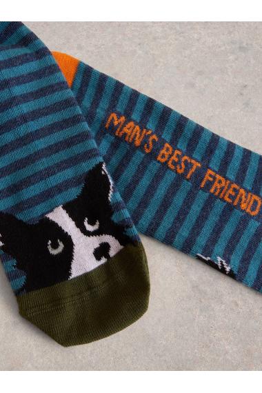 White Stuff Dog Ankle Sock in BLUE MLT Art. WS441774