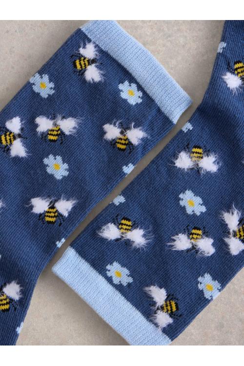 White Stuff Fluffy Bee Ankle Sock in NAVY MULTI Art. WS441802