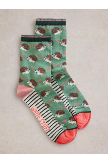 White Stuff Hedgehog Ankle Sock in GREEN MLT Art. WS441803