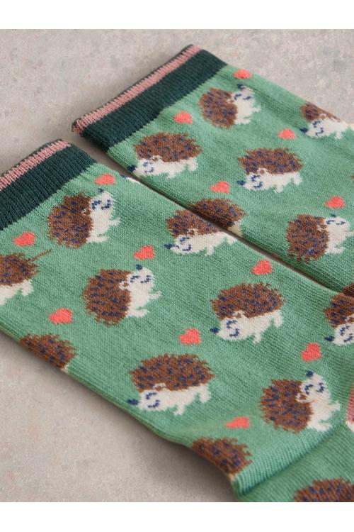 White Stuff Hedgehog Ankle Sock in GREEN MLT Art. WS441803