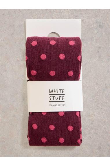 White Stuff Polka Dot Tights in PLUM MLT Art. WS441811