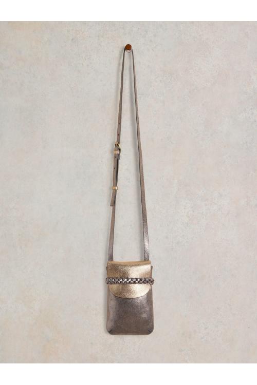 White Stuff Clemmy Leather Phone Bag in COLOUR MET Art. WS441831