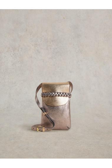 White Stuff Clemmy Leather Phone Bag in COLOUR MET Art. WS441831