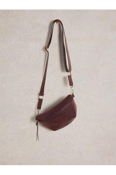 White Stuff Mini Sebby Leather Sling Bag in DK PLUM Art. WS441832