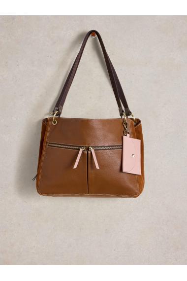 White Stuff Farrah Leather Tote Bag in MID TAN Art. WS441833