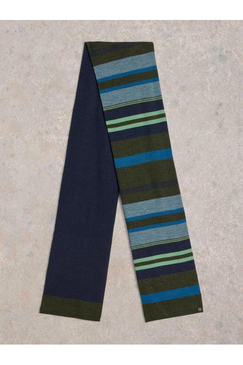 White Stuff Merino Stripe Scarf in GREEN MLT Art. WS441876