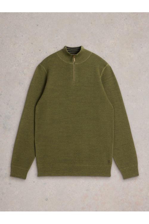 White Stuff Attadale Funnel Neck Jumper in KHAKI GRN Art. WS440734