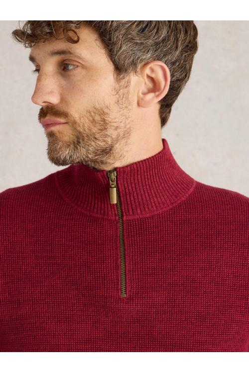 White Stuff Attadale Funnel Neck Jumper in DEEP RED Art. WS440734