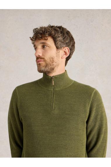 White Stuff Attadale Funnel Neck Jumper in KHAKI GRN Art. WS440734