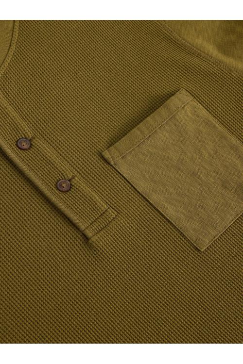 White Stuff Andover LS Henley in KHAKI GRN Art. WS441554