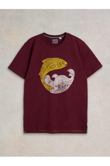 White Stuff Gone Fishing Graphic Tee in PLUM PR Art. WS441557