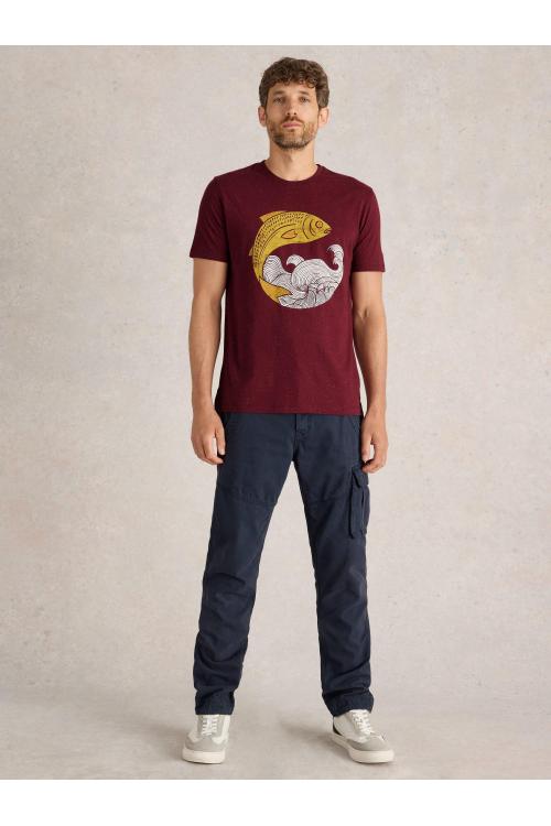 White Stuff Gone Fishing Graphic Tee in PLUM PR Art. WS441557