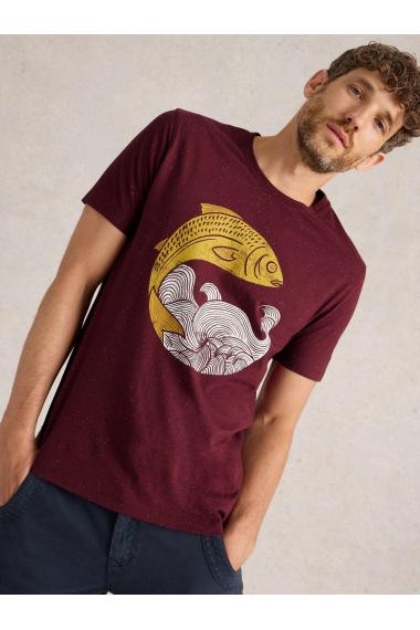 White Stuff Gone Fishing Graphic Tee in PLUM PR Art. WS441557