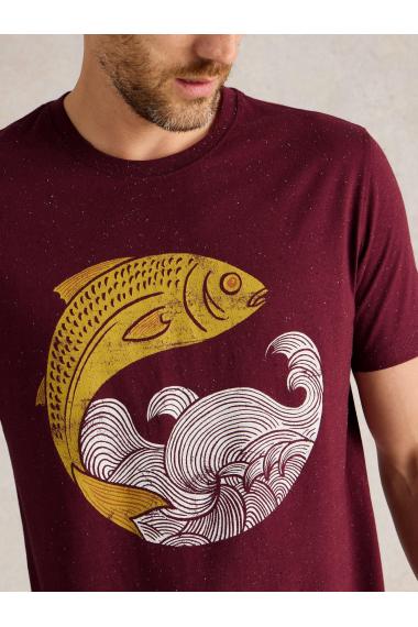 White Stuff Gone Fishing Graphic Tee in PLUM PR Art. WS441557