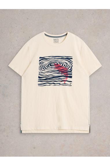 White Stuff Fish Flock Graphic Tee in WHITE PR Art. WS441580