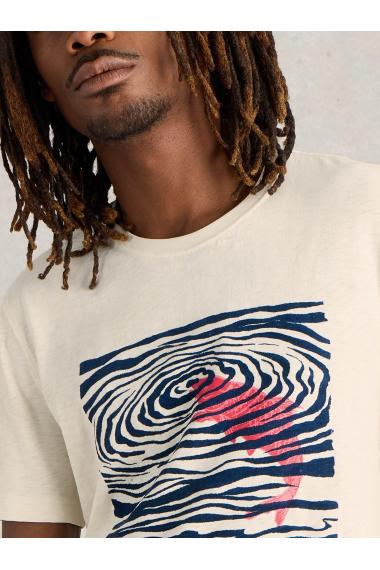 White Stuff Fish Flock Graphic Tee in WHITE PR Art. WS441580