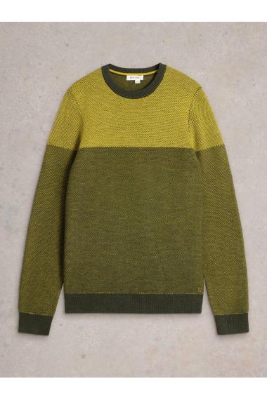 White Stuff Newport Merino Jacquard Crew in YELLOW MLT Art. WS441590