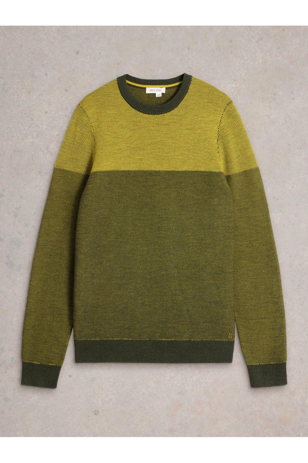 White Stuff Newport Merino Jacquard Crew in YELLOW MLT Art. WS441590