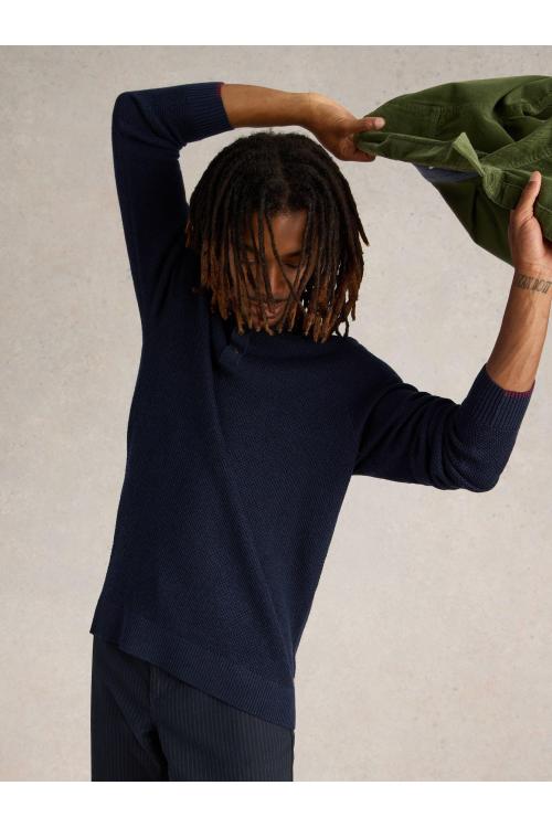 White Stuff Newport Merino Henley in DARK NAVY Art. WS441588