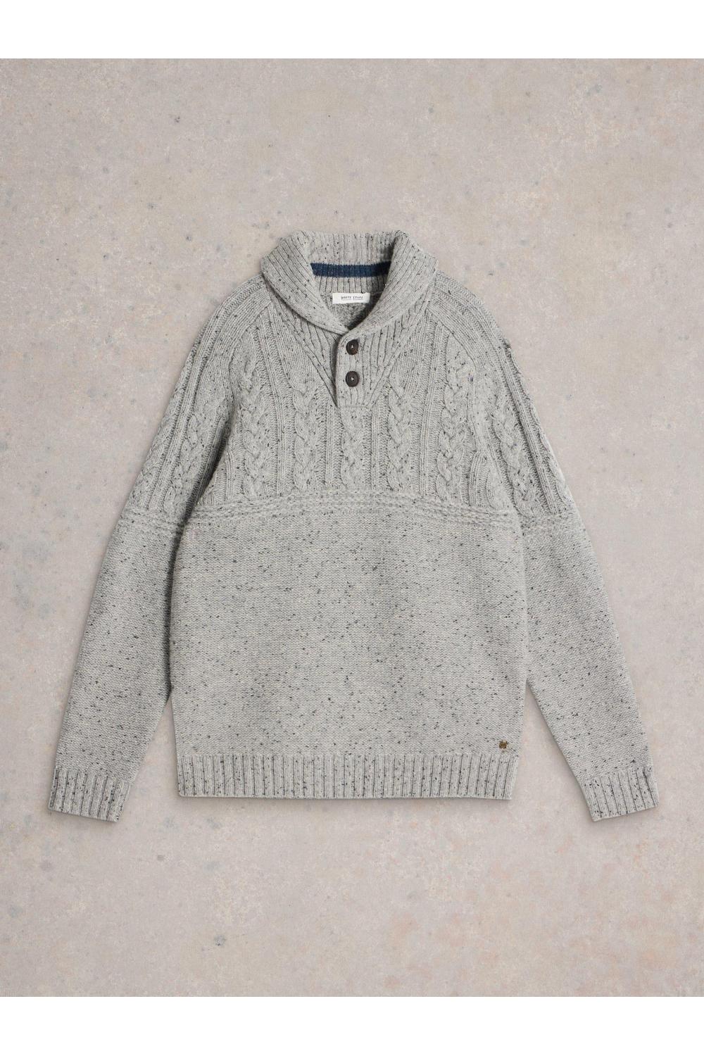 White Stuff Berkley Shawl Neck Jumper in LGT GREY Art. WS441592