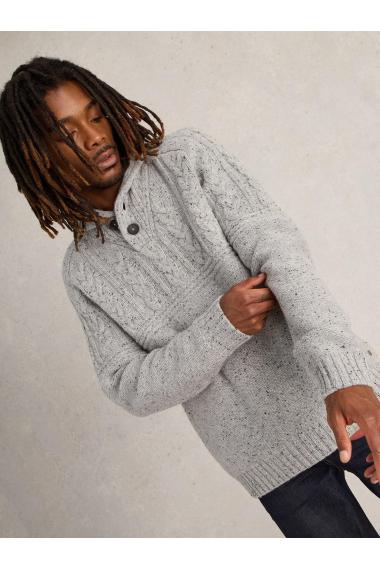 White Stuff Berkley Shawl Neck Jumper in LGT GREY Art. WS441592