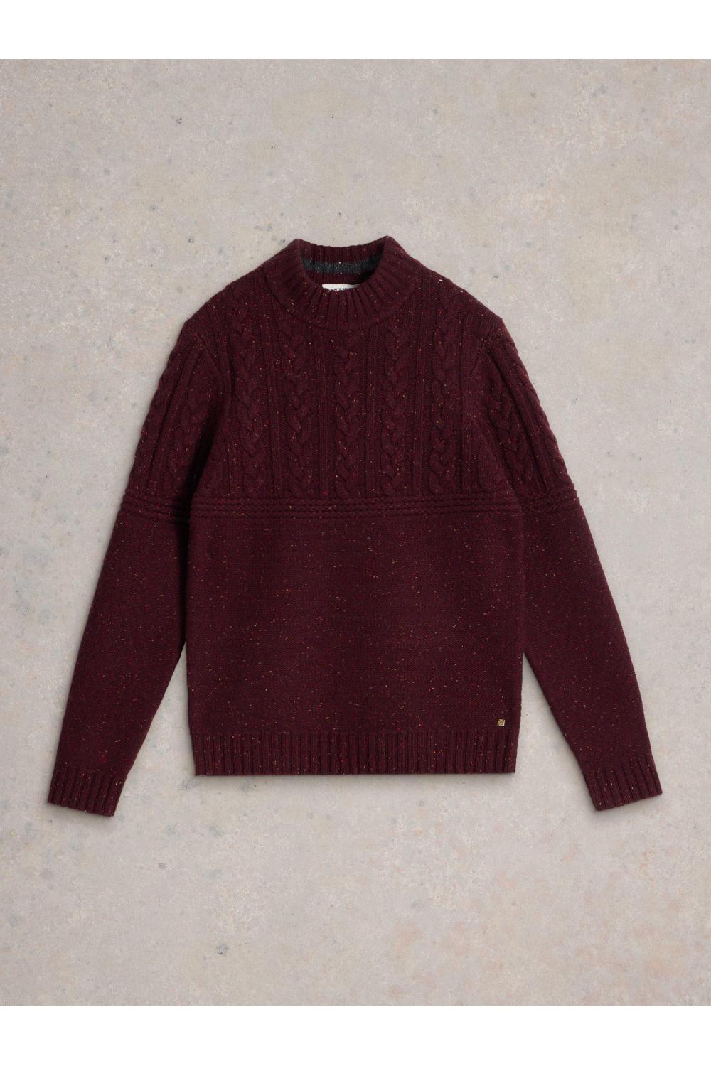 White Stuff Berkley Crew Neck Jumper in PLUM MLT Art. WS441596