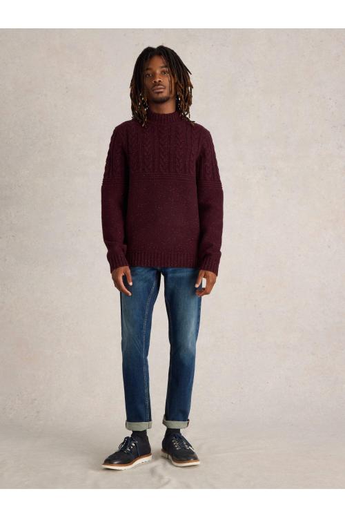 White Stuff Berkley Crew Neck Jumper in PLUM MLT Art. WS441596