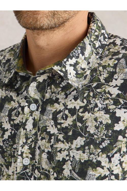 White Stuff Hawthorn Bird Printed Shirt in BLK MLT Art. WS441609