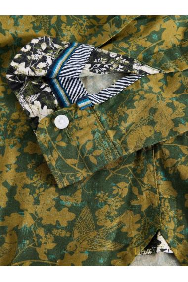 White Stuff Hawthorn Bird Printed Shirt in GREEN MLT Art. WS441609