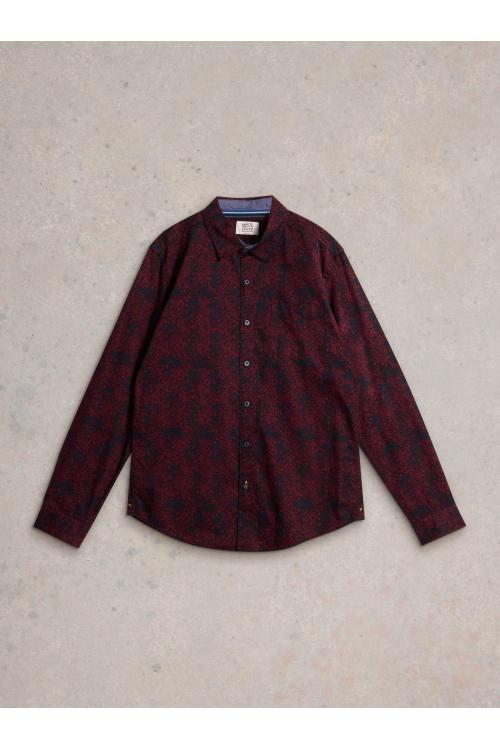 White Stuff Floral Wreath Printed Shirt in PLUM PR Art. WS441616