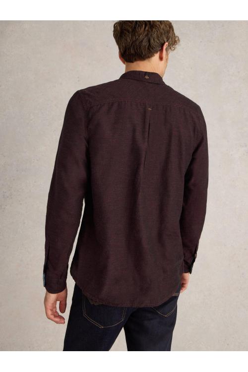 White Stuff Textured Slub LS Shirt in DK PLUM Art. WS441615