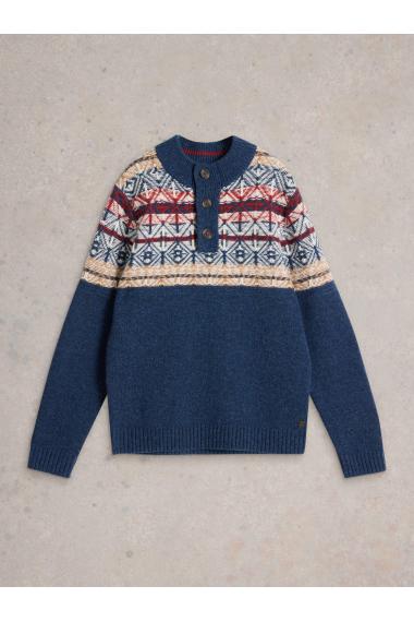 White Stuff Lewis Funnel Neck Fairisle in NAVY MULTI Art. WS441648