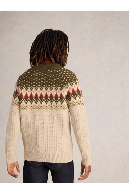 White Stuff Cable Fairisle Crew Neck in NAT MLT Art. WS441649