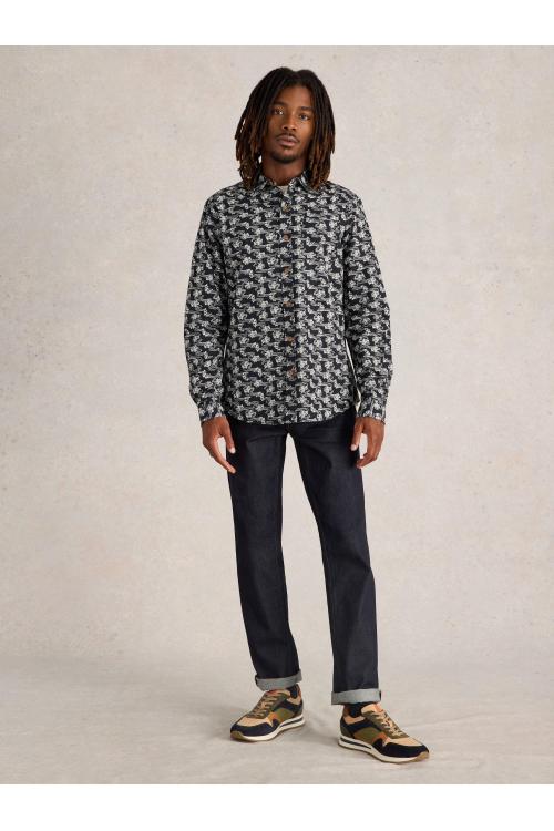 White Stuff Floral Ripple Printed Shirt in BLK MLT Art. WS441661