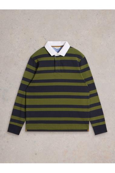 White Stuff LS Stripe Rugby Shirt in GREEN MLT Art. WS441818