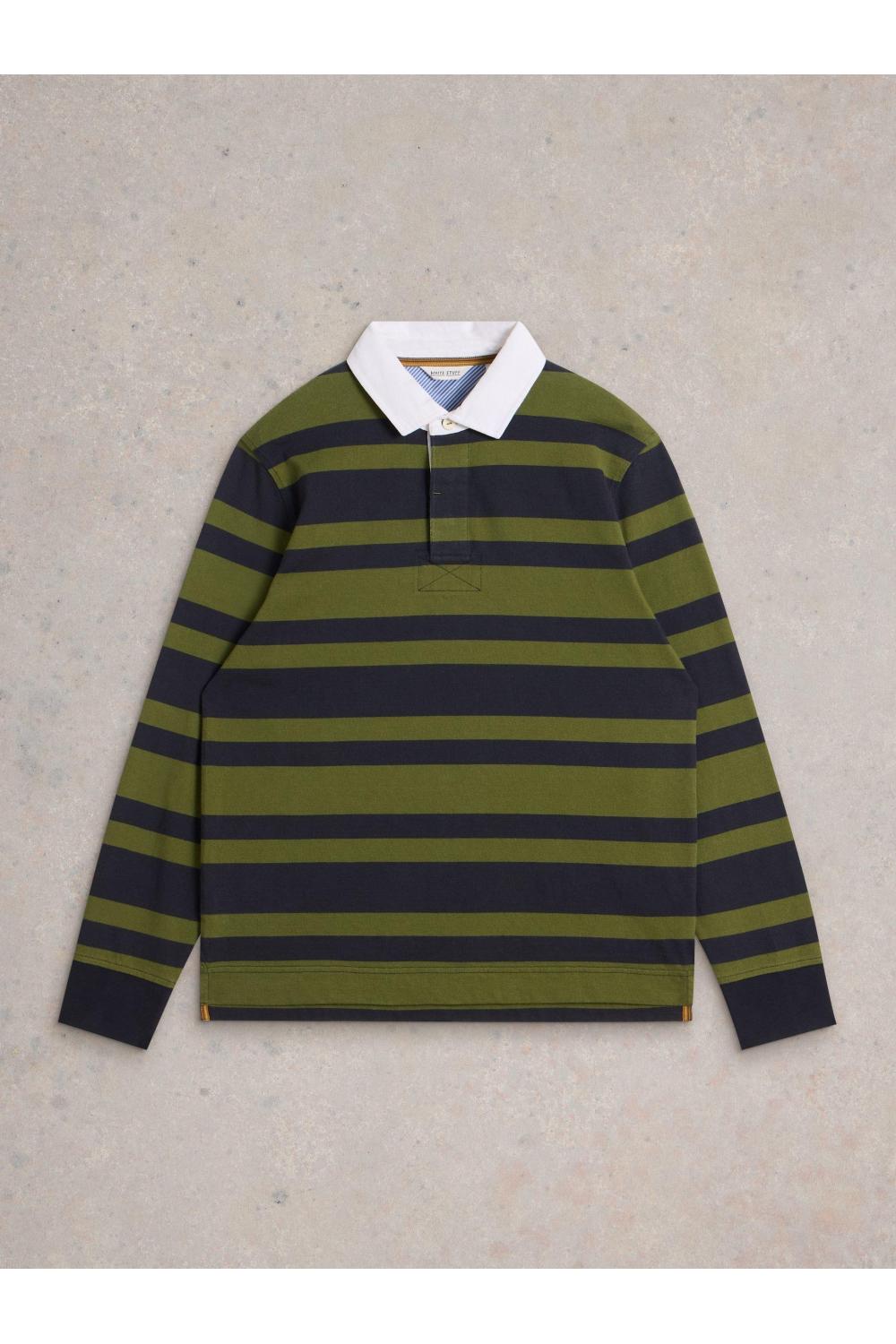 White Stuff LS Stripe Rugby Shirt in GREEN MLT Art. WS441818