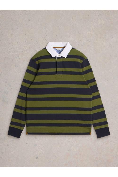 White Stuff LS Stripe Rugby Shirt in GREEN MLT Art. WS441818