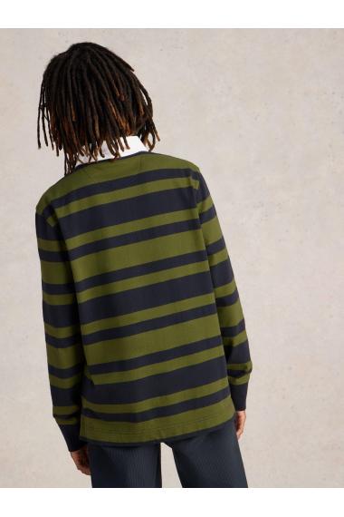 White Stuff LS Stripe Rugby Shirt in GREEN MLT Art. WS441818