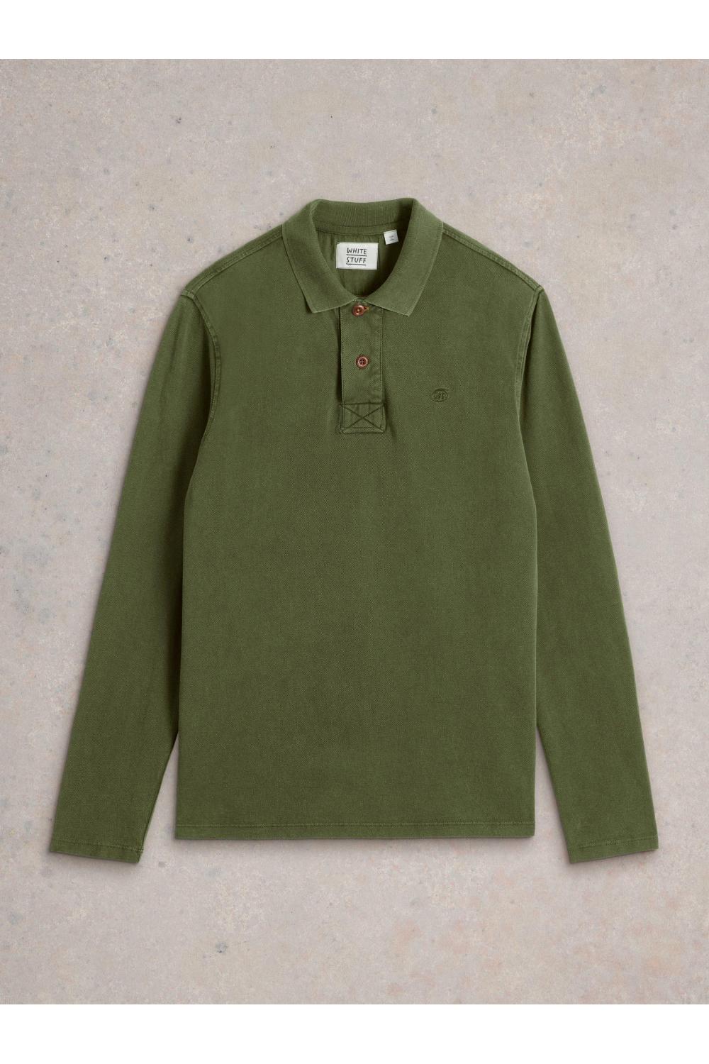 White Stuff LS Utility Polo in JADE GRN Art. WS441820