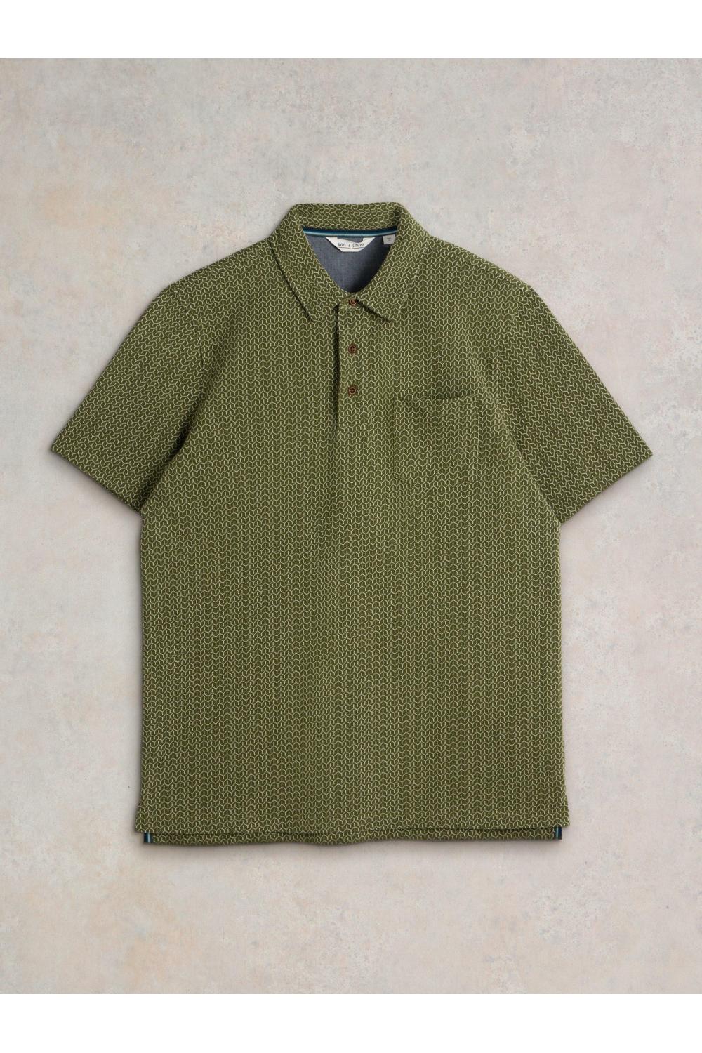 White Stuff Jacquard Polo in KHAKI GRN Art. WS441823