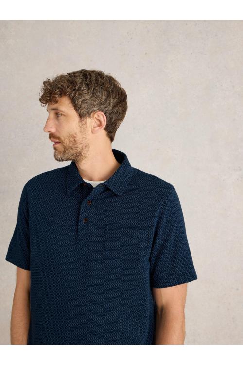 White Stuff Jacquard Polo in DARK NAVY Art. WS441823