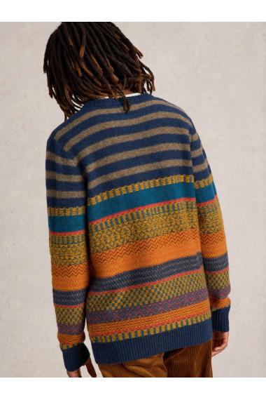 White Stuff Stripe Fairisle Crew Neck  in BLUE MLT Art. WS441900