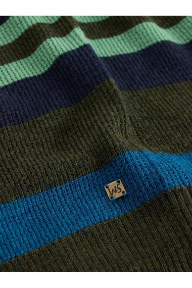 White Stuff Newport Merino Stripe Crew in GREEN MLT Art. WS441907