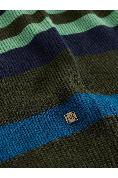 White Stuff Newport Merino Stripe Crew in GREEN MLT Art. WS441907