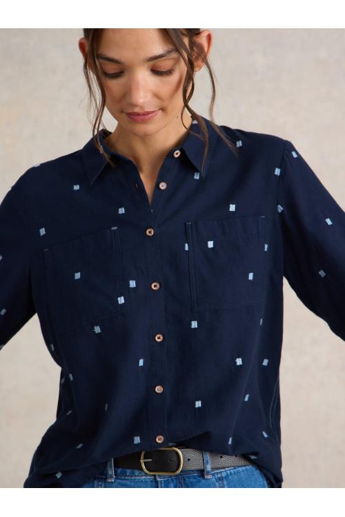 White Stuff Sophie Organic Cotton Shirt in DARK NAVY Art. WS439531