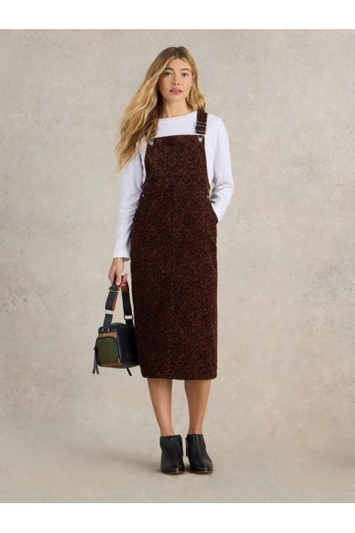 White Stuff Emmie Organic Cord Midi Pinny in BLK PR Art. WS439548